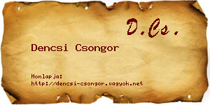 Dencsi Csongor névjegykártya
